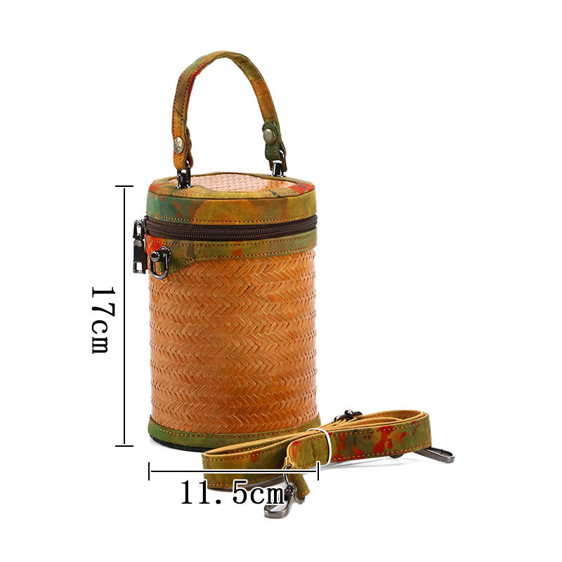 Chinese Style Yarn Fabric Bamboo Woven Cheongsam Match Ladies Bags