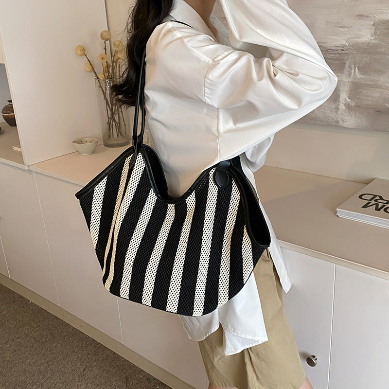 Large Capacity Female Summer Striped College Class Bags