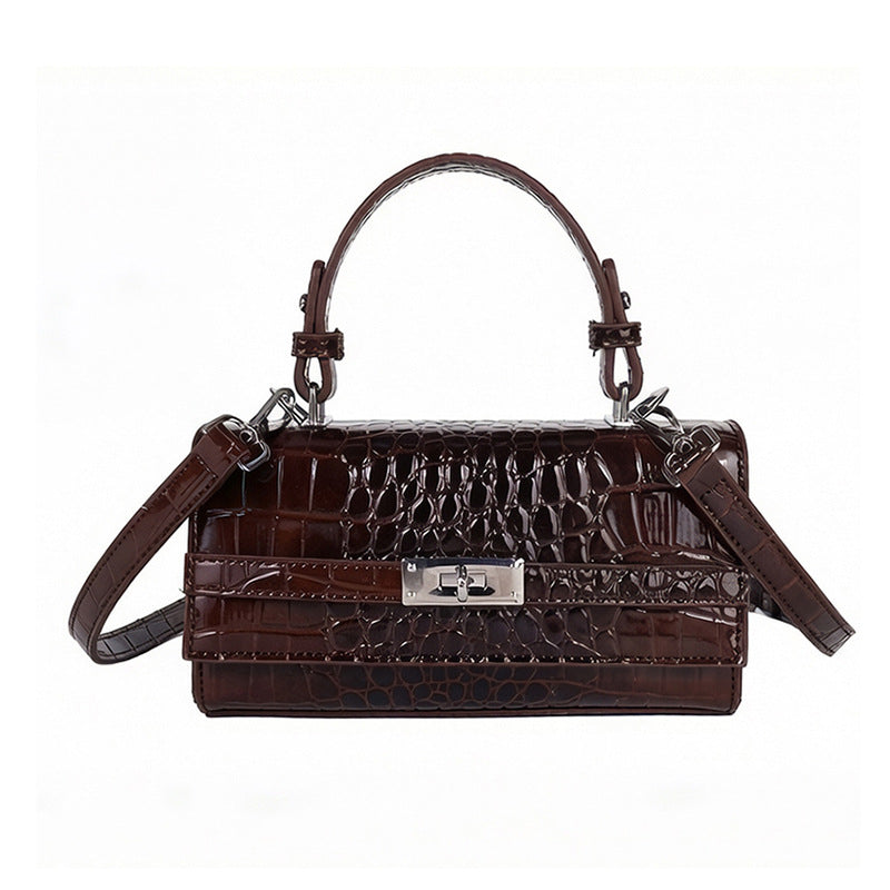 Women's Advanced Texture Fashion Crocodile Pattern Kelly Portable Pouch Trendy Bags