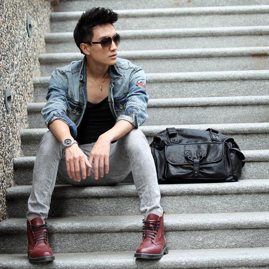 Men's Traveling Leather Trendy Large Capacity Men's Bags