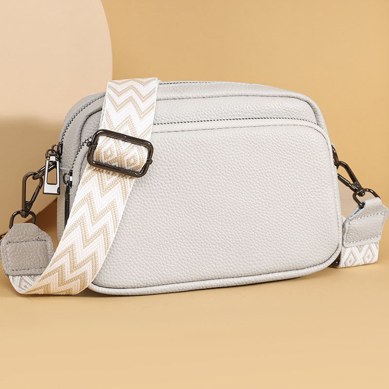 Women's Solid Color Lychee Pattern Simple Shoulder Bags