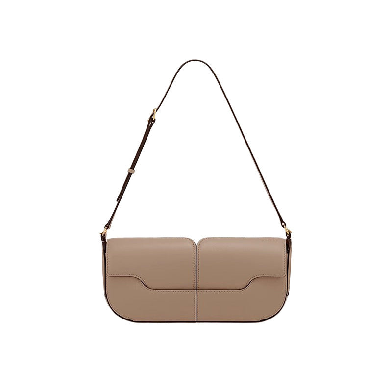 Casual Baguette Smooth Cowhide Portable Underarm Women's Shoulder Bag