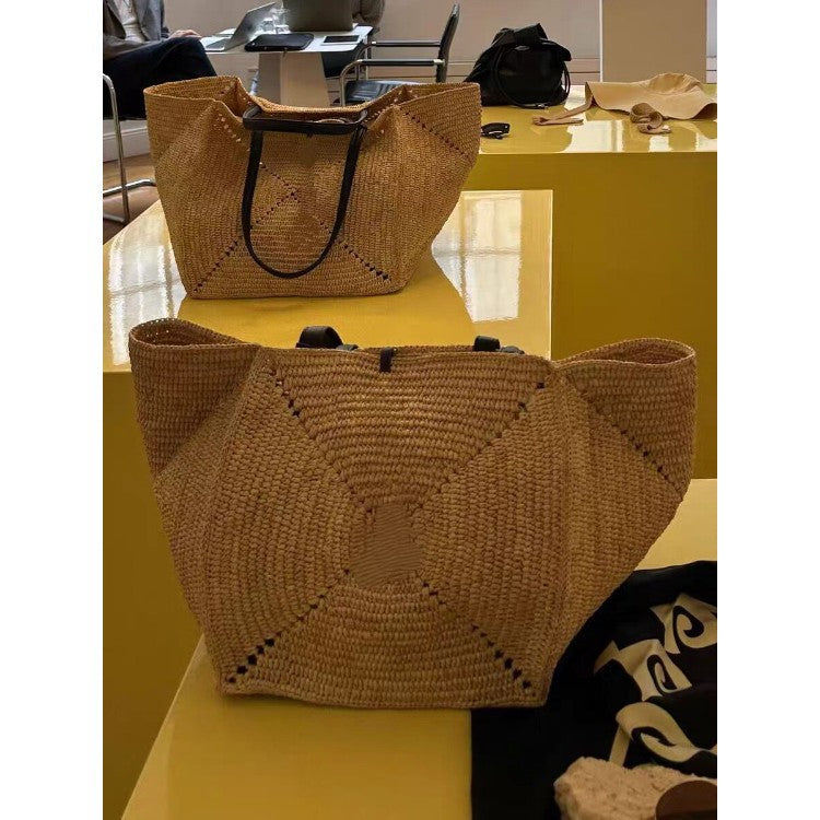 Women's Elegant Raffia Vacation Beach Large Capacity Handmade Tote Bags