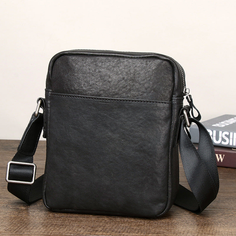 Men's Leather Commuter Sheepskin Simple Boys Summer Bags