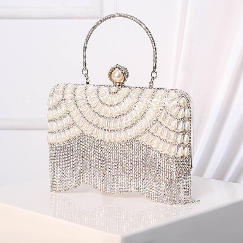 Feast Tassel Matching Dress Plaid Rhinestone Dinner Bag