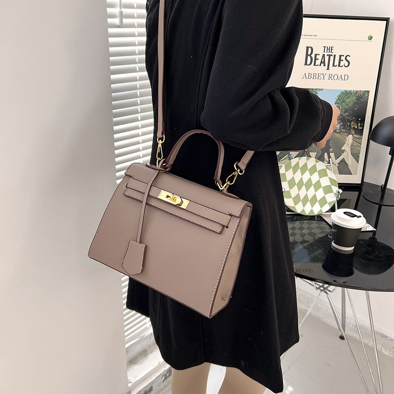 Women's Large Capacity Lychee Pattern Kelly Fashion Handbags