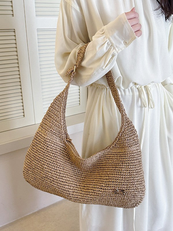 Women's Woven Summer Fashion Straw Beach Commuter Large Capacity Tote Bag
