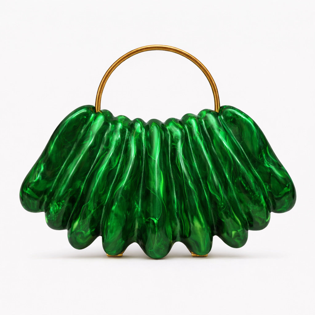 Durable Women's Modeling Wave Acrylic Clutch Dinner Bag
