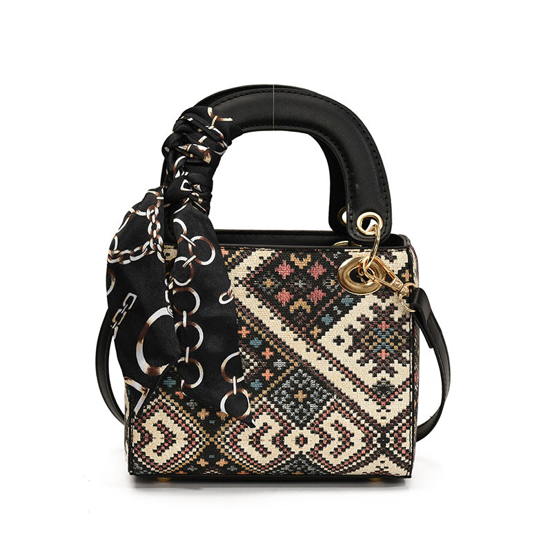 Women's Fashion Niche Printed Design High-grade Temperament Women's Handbag