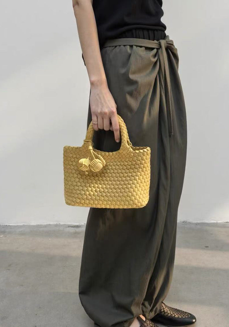 Women's Handmade Soft Leather Woven Unique Design Fashionable Women's Handbag