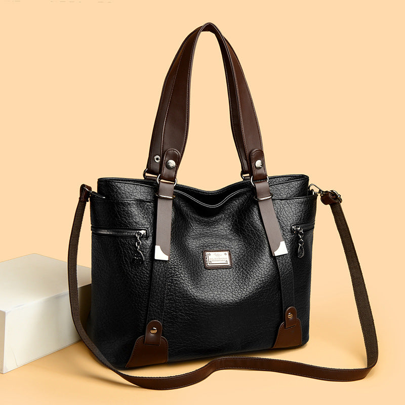 Women's Soft Leather Leisure Commute Mom Women's Messenger Bag
