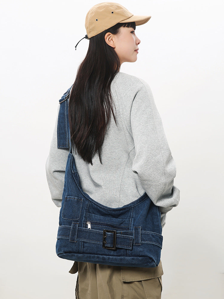 Women's Large Capacity Retro Denim Street Temperament Women's Shoulder Bag
