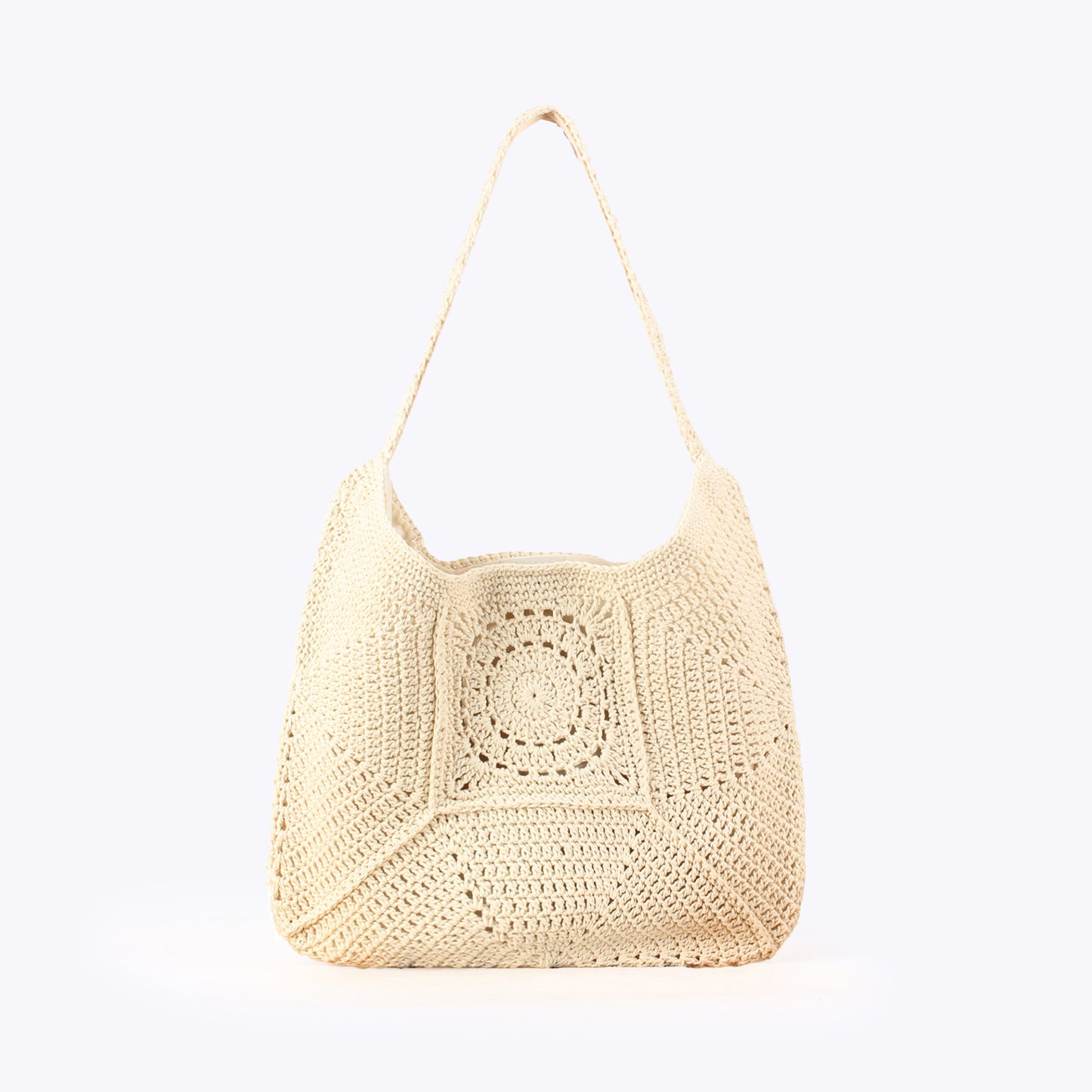 Women's Large Capacity Cotton Thread Woven Grandma Plaid Straw Vacation Women's Shoulder Bag