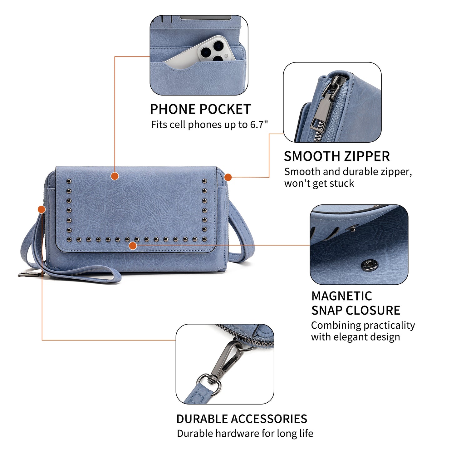 Women's Design Trendy Stylish Versatile Retro Clutch Phone Bags