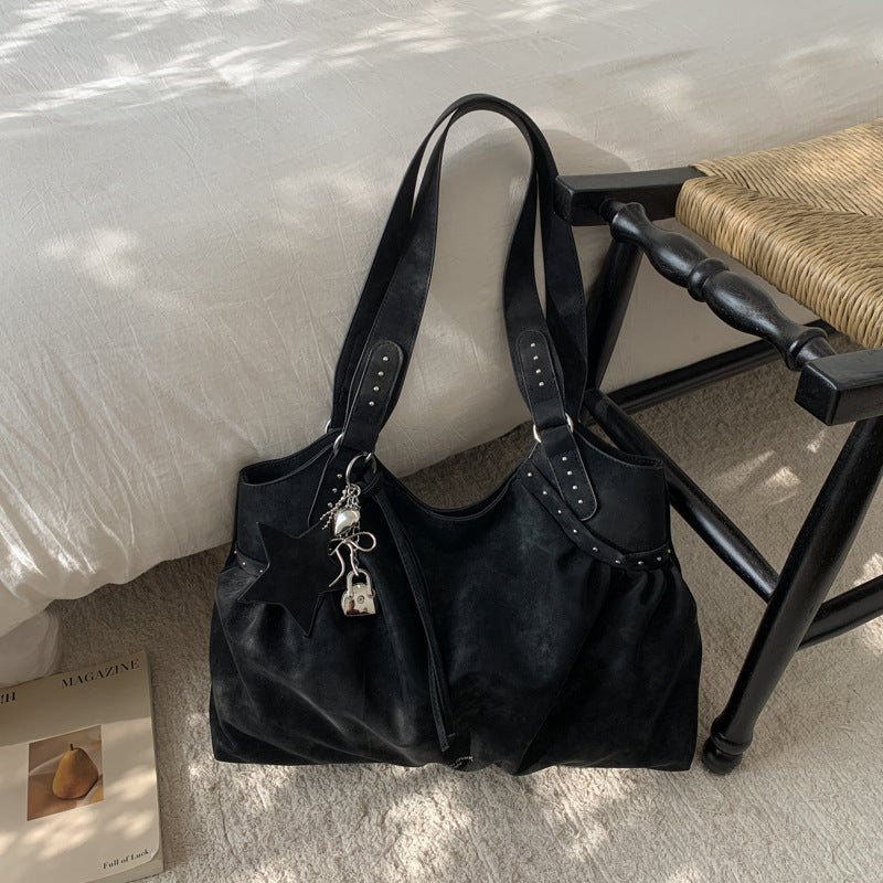 Women's Korean Style Large Capacity Retro Winter Texture Women's Shoulder Bag