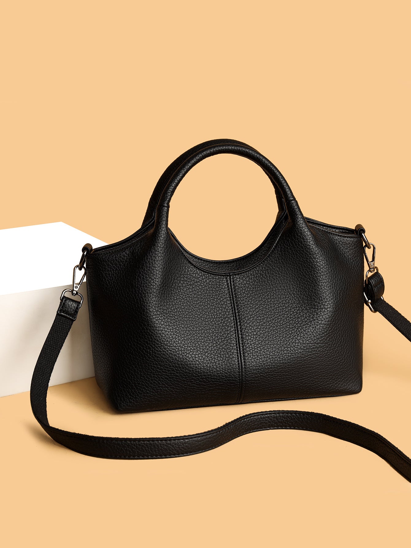Women's Lightweight Commuter Texture Soft Leather Pouches Women's Shoulder Bag