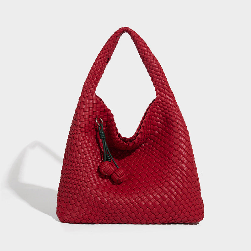 Women's Commuter Large Capacity Fashion Combination Handmade Woven Women's Shoulder Bag