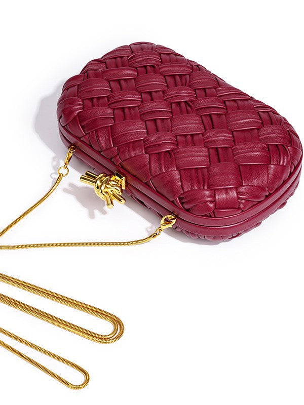 Women's Woven Clutch Fashion Banquet Chain For Dinner Bag