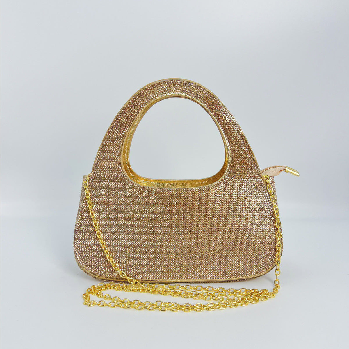 Fashion Rhinestone Semicircle Design Female Niche Shoulder Bags