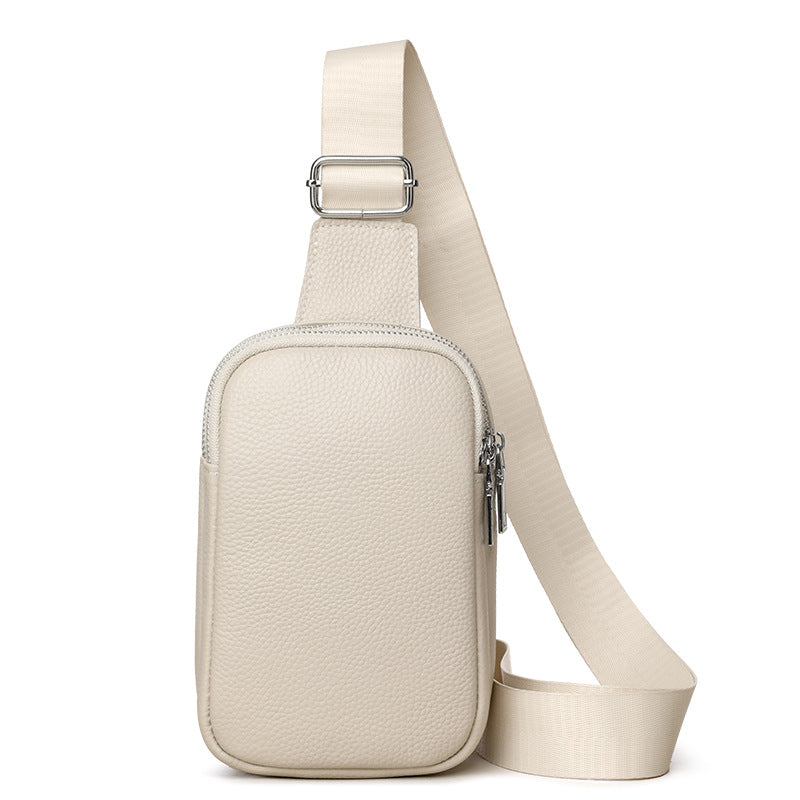 Leather Fashion Unisex First Layer Cowhide Large Capacity Mobile Bags