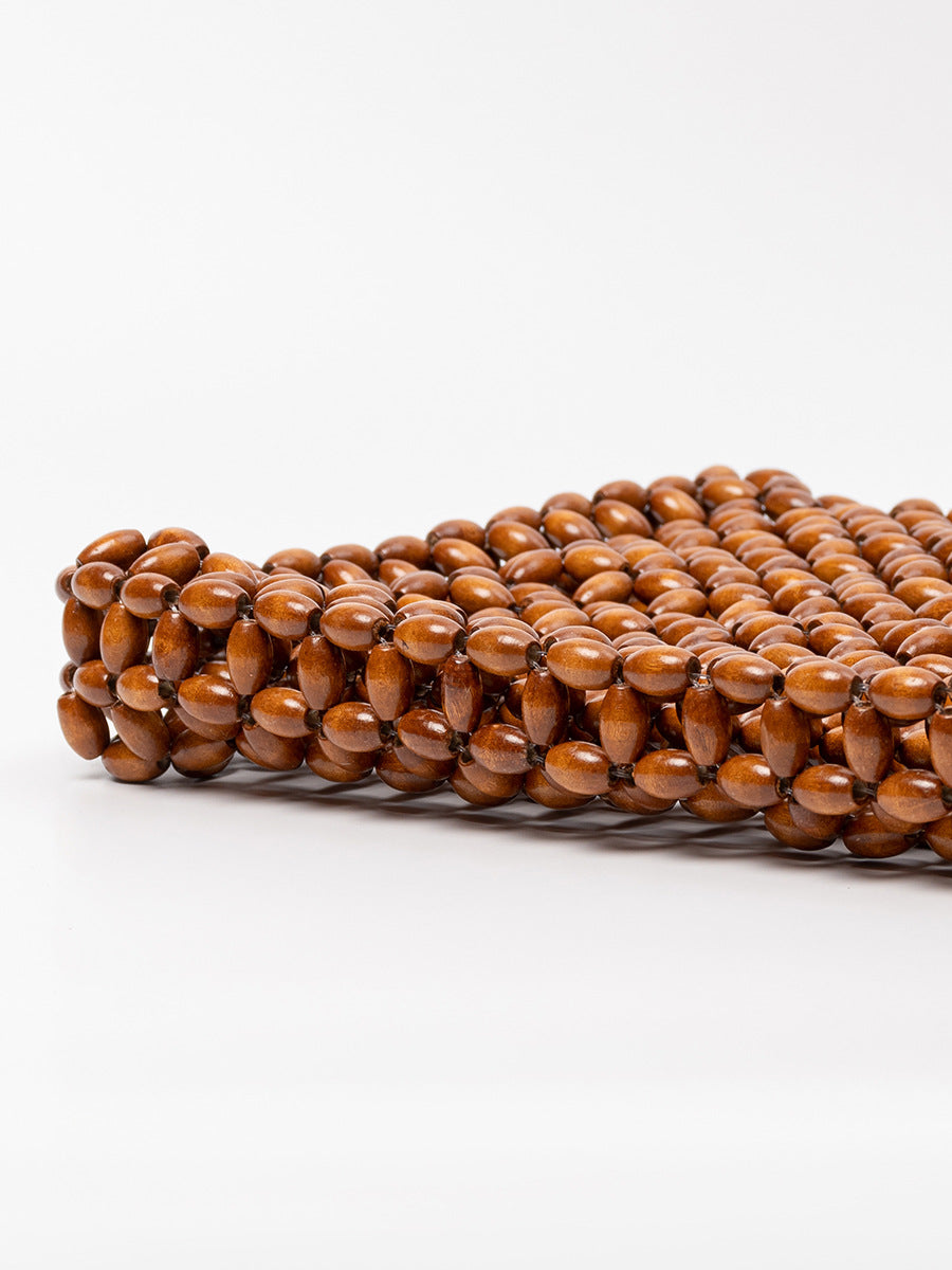 Women's Maple Hand-woven Leisure With Wooden Beads Bags