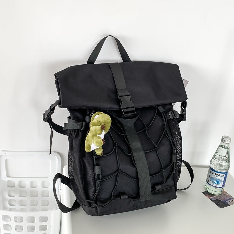 Men's Locomotive Style High Sense Tooling Trendy Riding Leisure Backpack