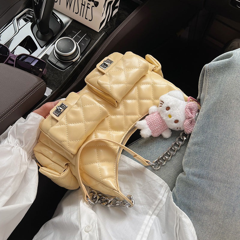 Pretty Women's Commuter Underarm Rhombus Chain Bags