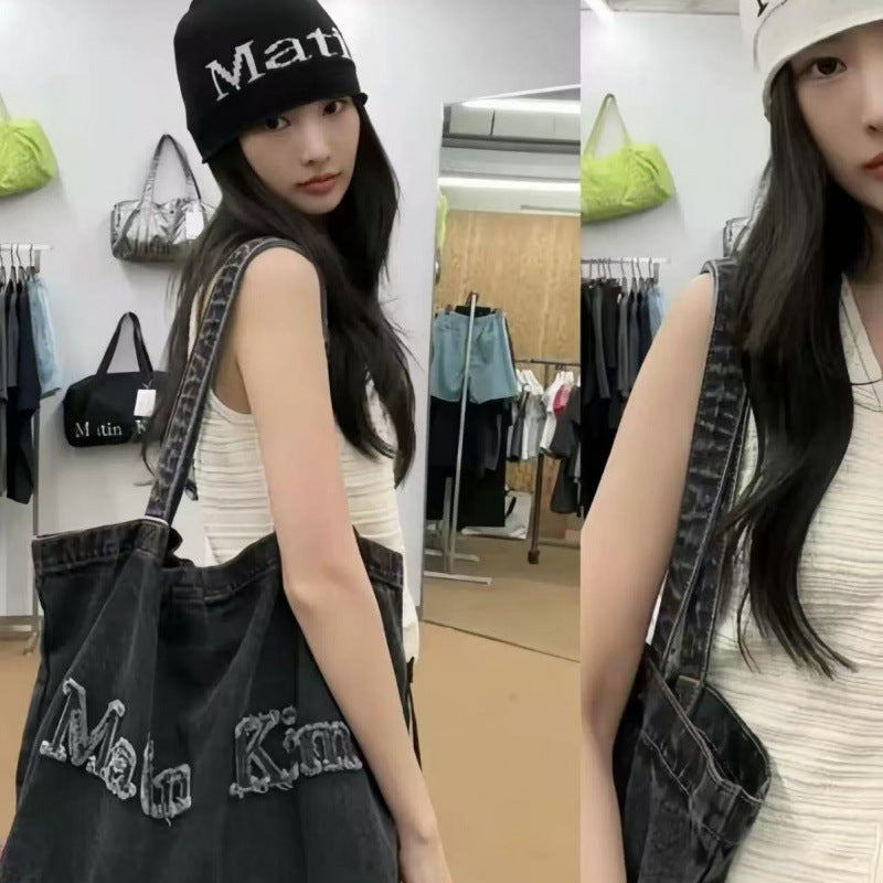 Denim Canvas Zhang Large Capacity Totes Women's Shoulder Bag