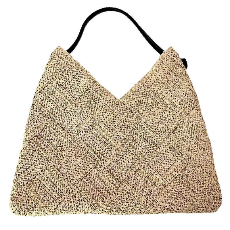 Women's Hollow Cotton Thread Woven Idle Style Portable Seaside Vacation Women's Messenger Bag