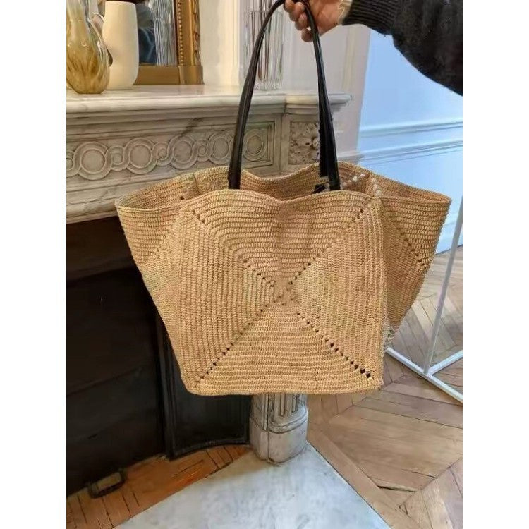 Women's Elegant Raffia Vacation Beach Large Capacity Handmade Tote Bags