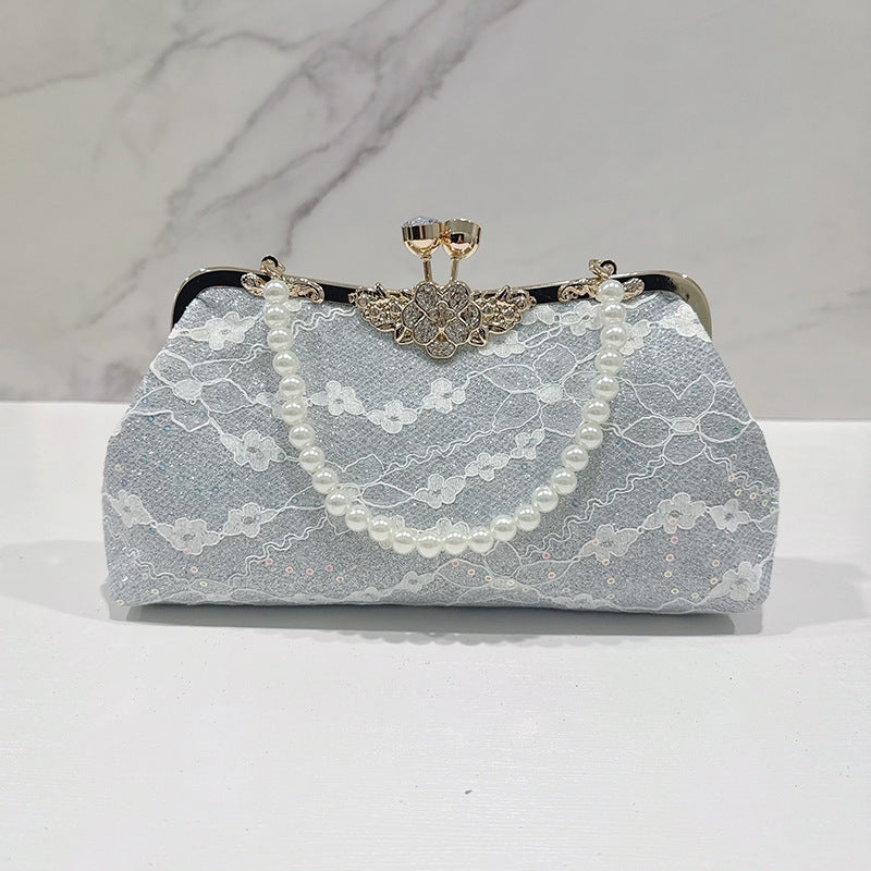 Women's Lace Fashion Dress Cheongsam Clutch Wear Chain Chinese Dinner Bag