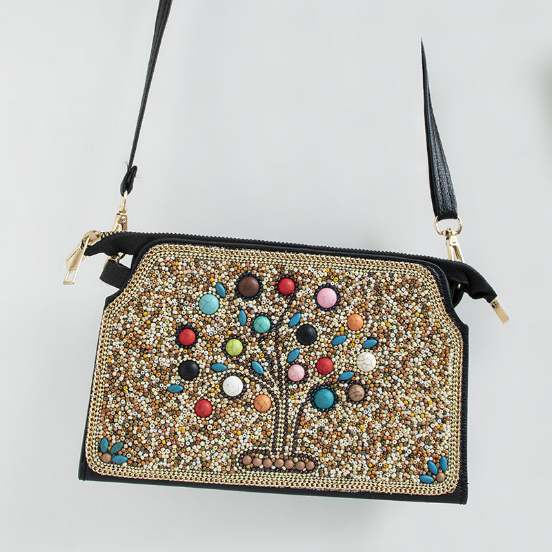 Women's Bohemian Style Bead Shell Flower Trip Bags