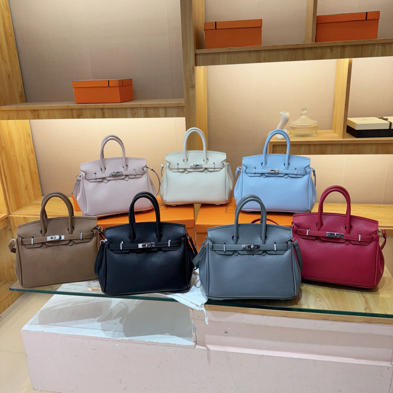 Women's Light Luxury Textured Simple Fashion Lychee Pattern Commute Women's Shoulder Bag