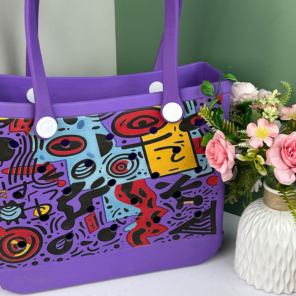 Hole Printed Iti Large Capacity Storage Tote Bag