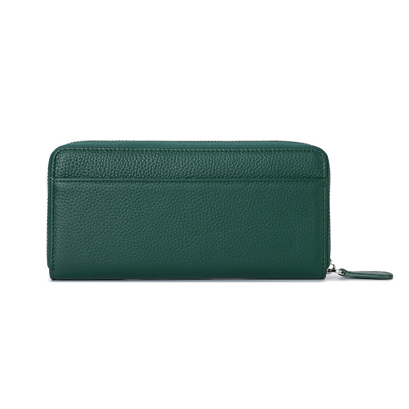 Women's Long Leather Organ Clutch Large Capacity Ladies Wallet