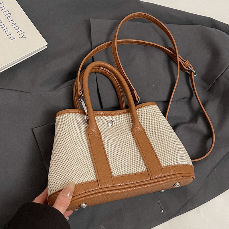 Women's Today Popular Niche Stylish Korean Temperament Contrast Color Hand Holding Women's Messenger Bag