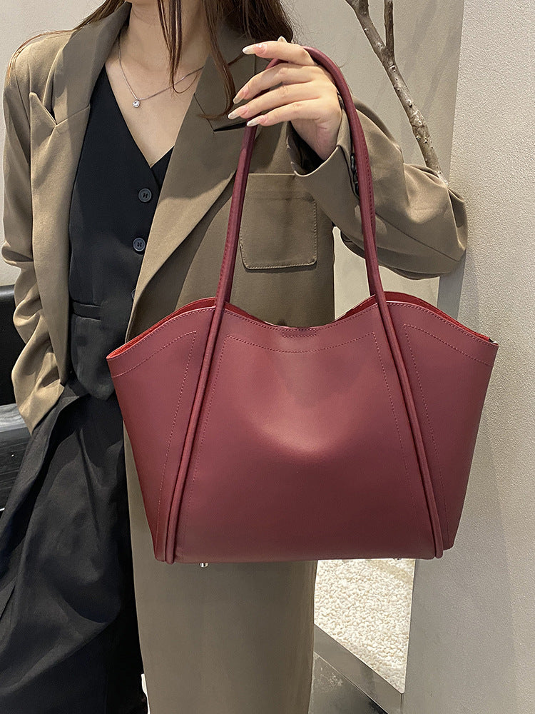 Women's Large Capacity Totes Niche Cowhide Wings Style Women's Shoulder Bag