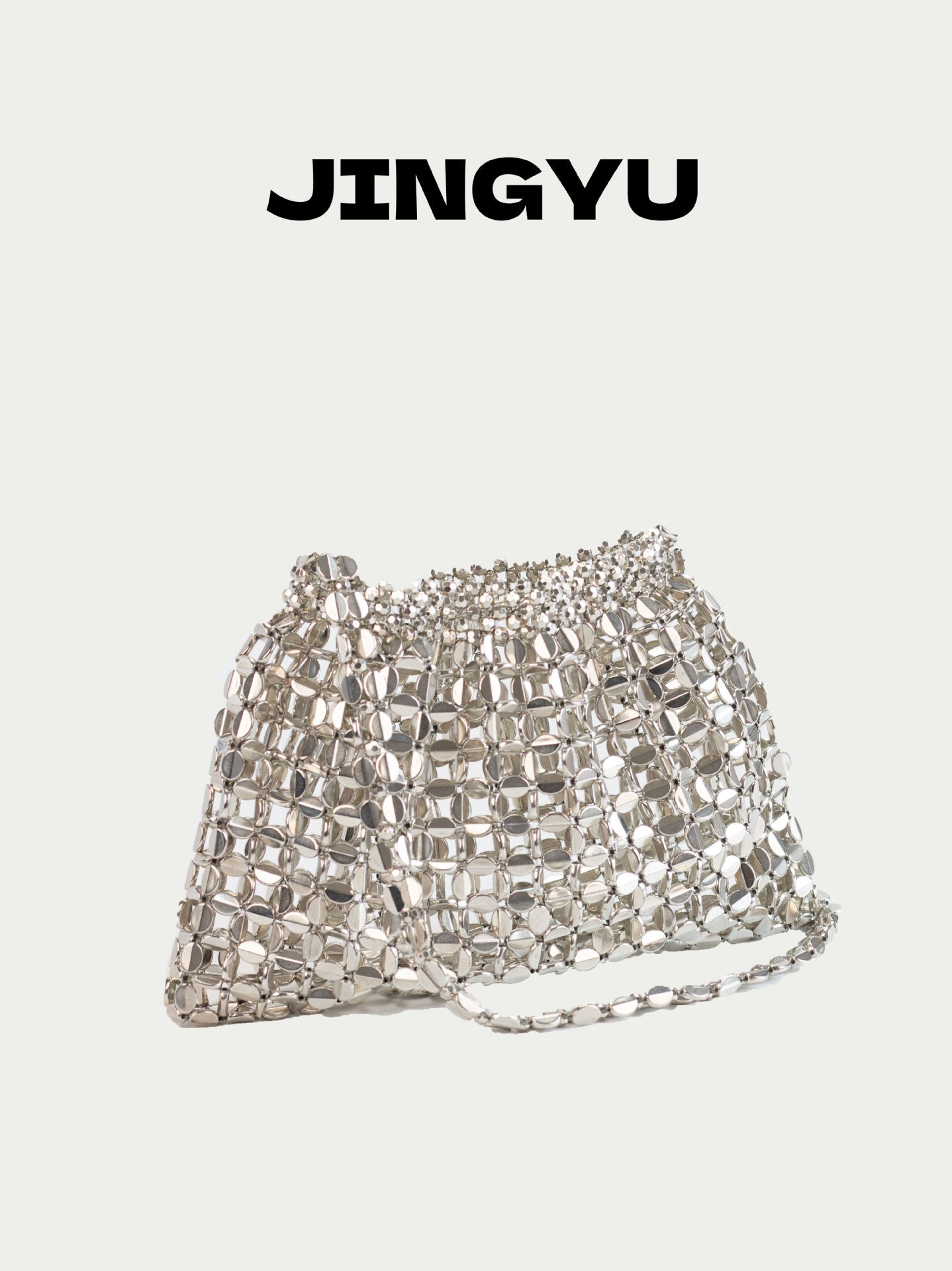Retro Metal Sier Design Hand-woven Beads Bags