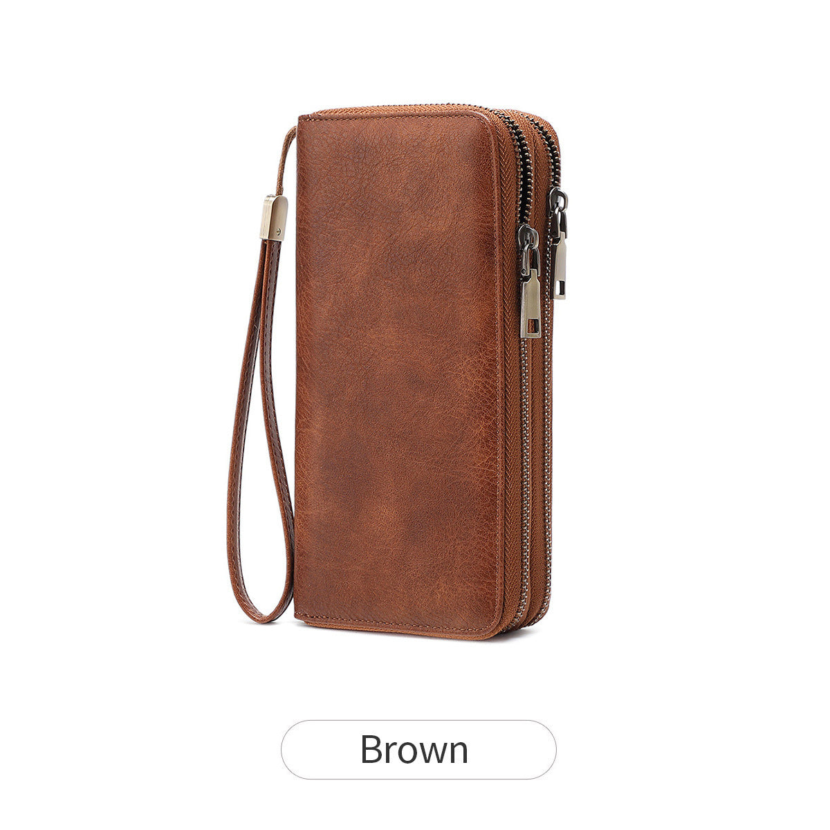Women's Swiping Double Zipper Expanding Retro Ladies Wallet
