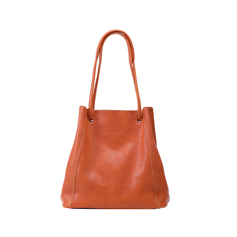 Commuter Large Capacity Genuine Leather Vegetable Women's Shoulder Bag
