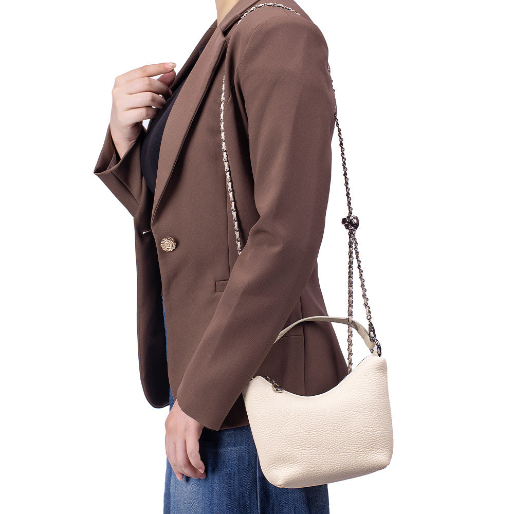 Women's First Layer Cowhide Niche Portable Genuine Leather Versatile Women's Shoulder Bag