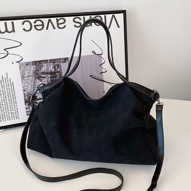 Women's Large Capacity Totes Commuting Fashion Simple Pleated Niche Shoulder Bags