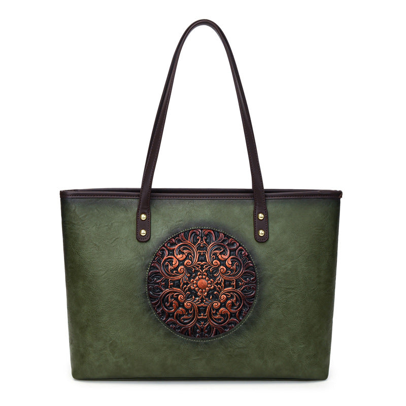 Women's Trendy Retro Fashion Ethnic Style Hand Painted Large Women's Messenger Bag