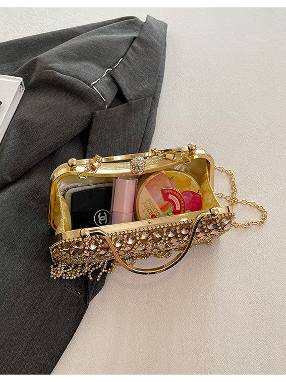 Cool Female Fashion Rhinestone Versatile Chain Bags