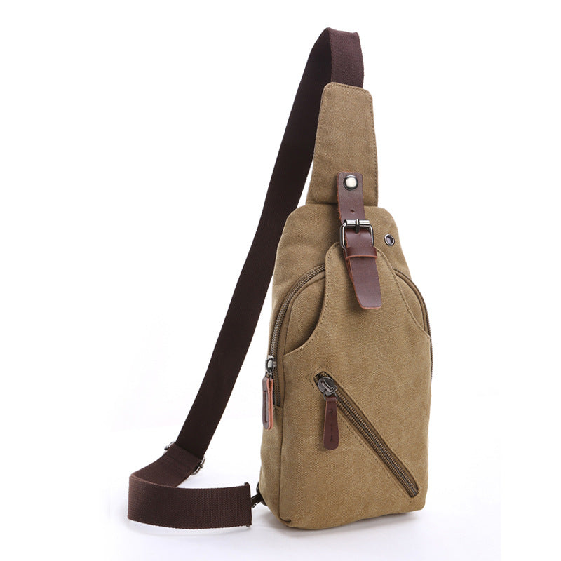 Men's Vintage Wash Canvas Street Leisure Men's Chest Bags