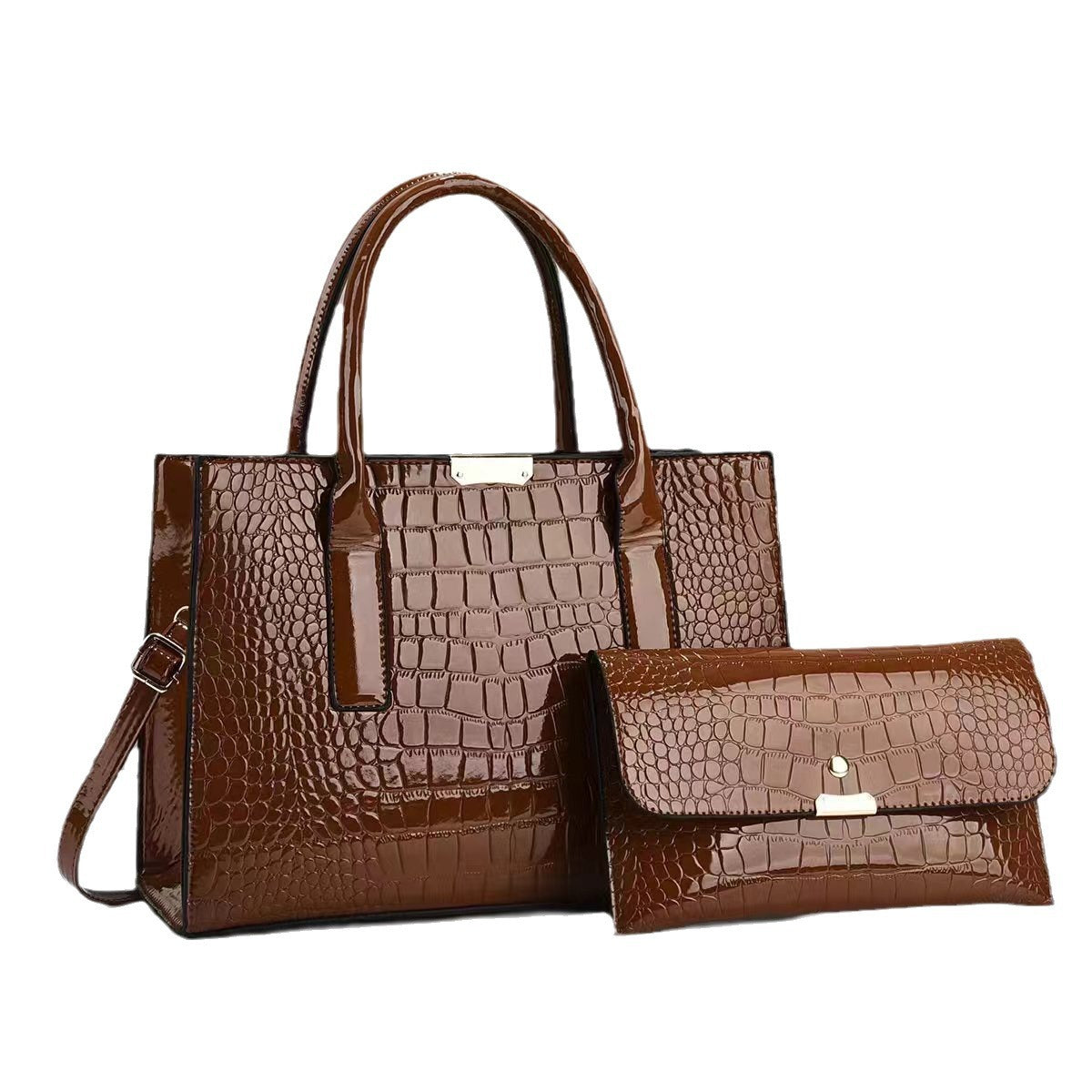 Women's Capacity High-grade Embossed Portable Two-piece Simple Women's Handbag