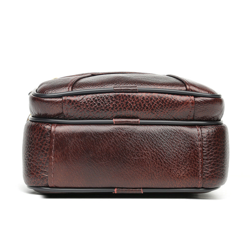 New Men's Leather Portable Simple Mobile Backpacks