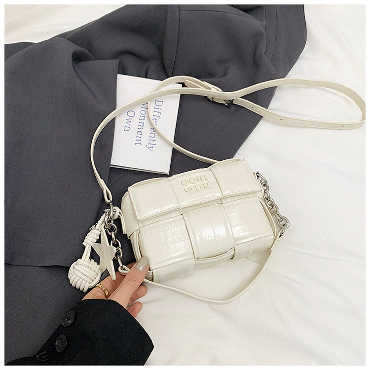 Women's Fashion Woven Ball Chain Design For Small Square Bag
