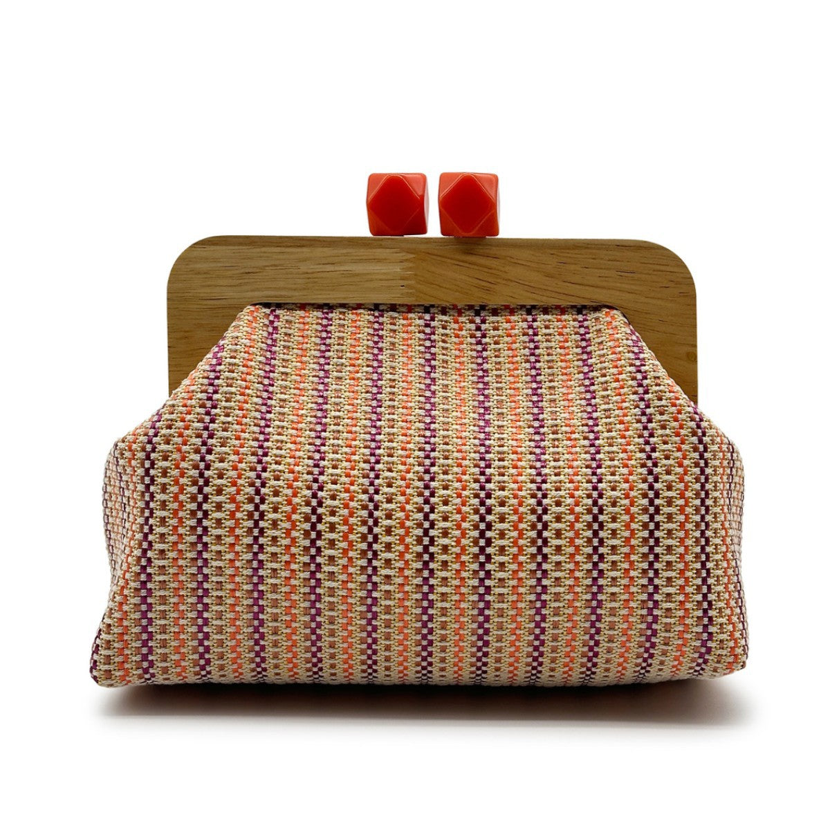 Women's Source Summer Straw Colorful Striped Clip Women's Clutch