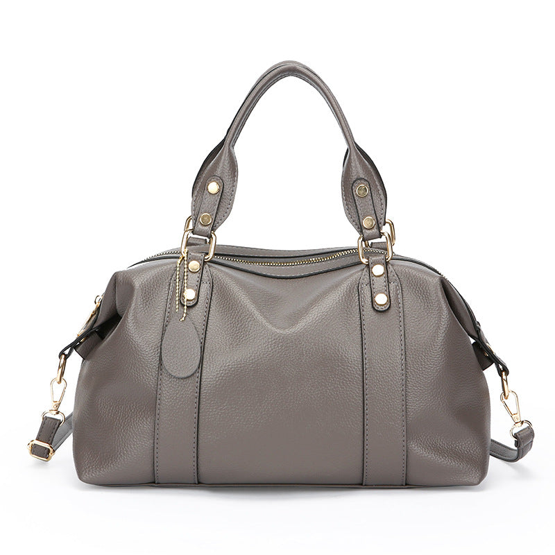 Women's Boston Solid Color Simple Commuter Soft Women's Shoulder Bag
